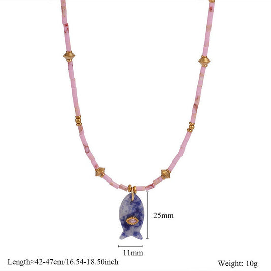 Fish Necklace with Gem
