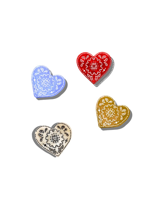 Hand-painted Paisley Heart Grip Charm | Eco-Friendly