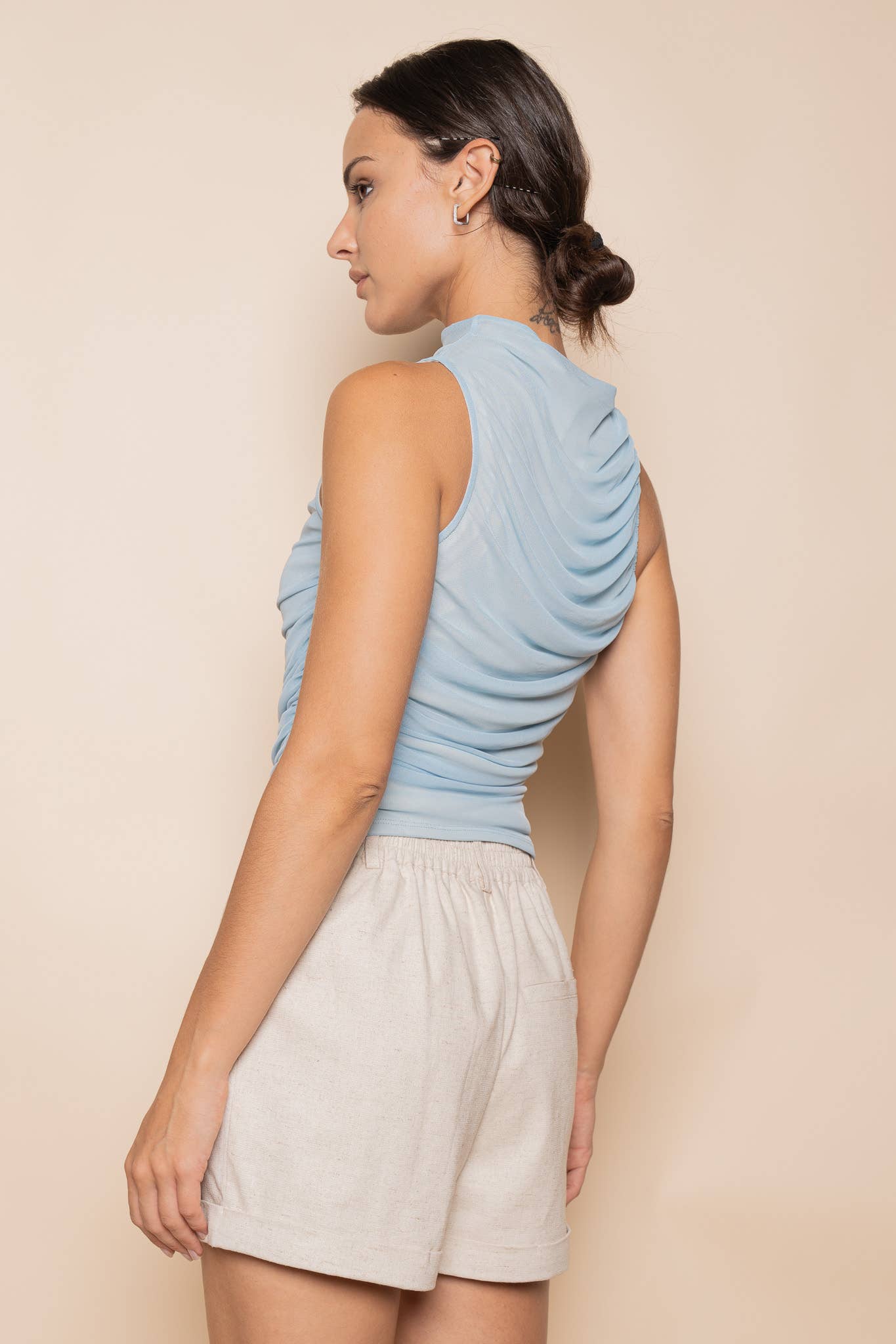 Ruched Mesh Tank