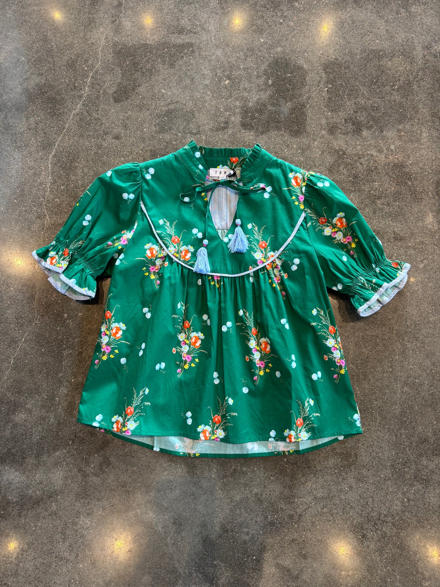 Green Floral Easy Top