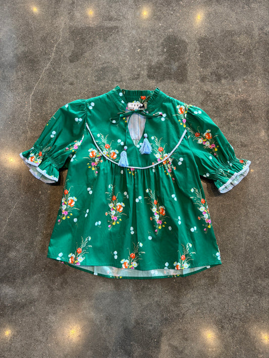 Green Floral Easy Top