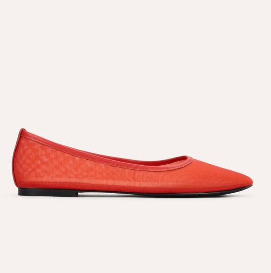 Sadie Ballet Flat in Red Mesh