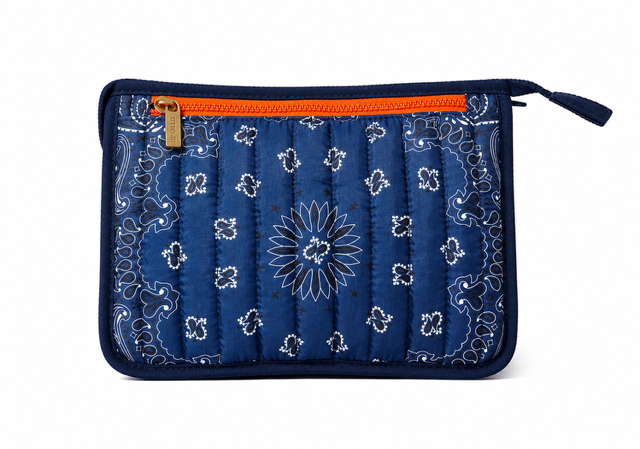 Beau Navy/Orange Bandana Pouch