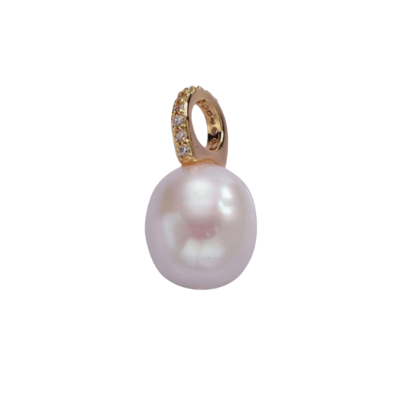 Pearl with Clear Pavé Ring Charm
