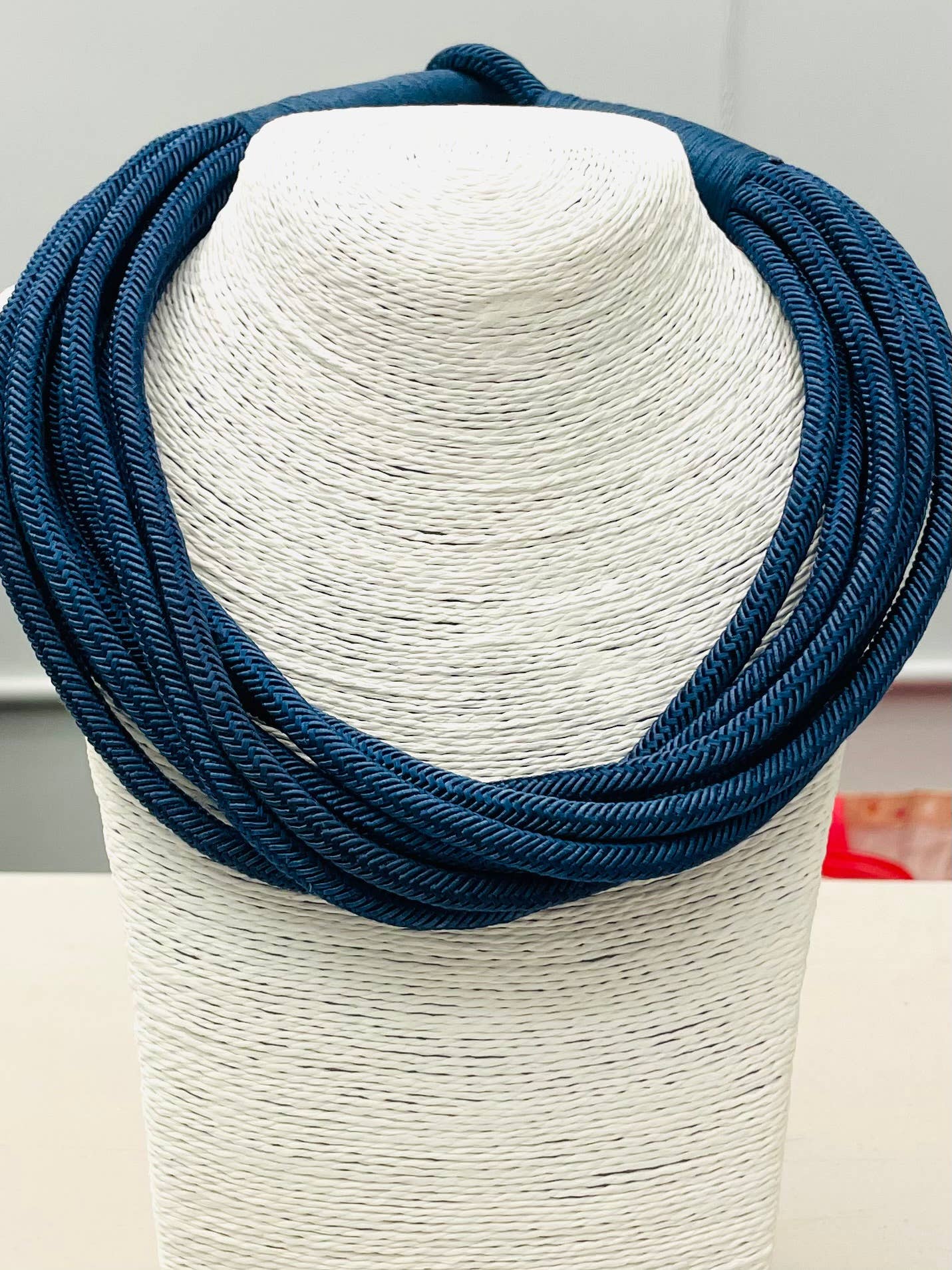 Slub 8-Strand Necklace Navy