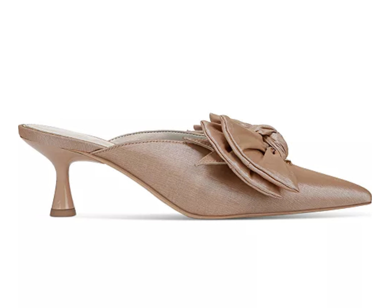 Fiona Satin Bow Mule Heel