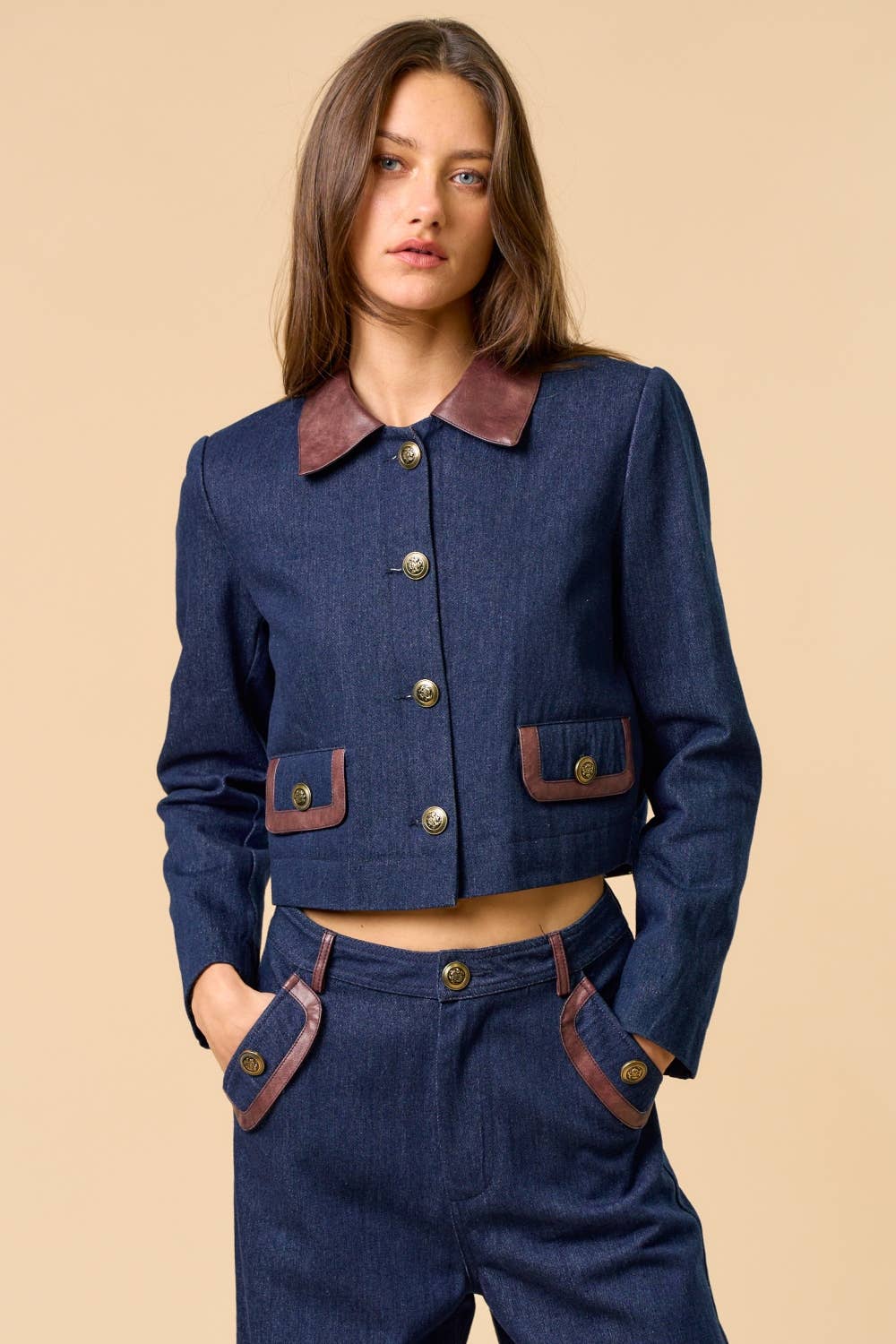 Denim Jacket with Trim Detail