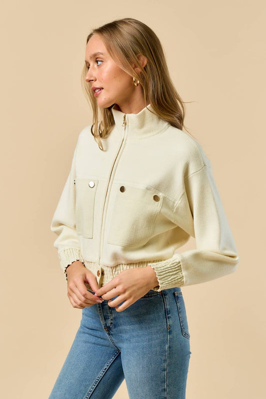 Mock Neck Zip-UP Jacket