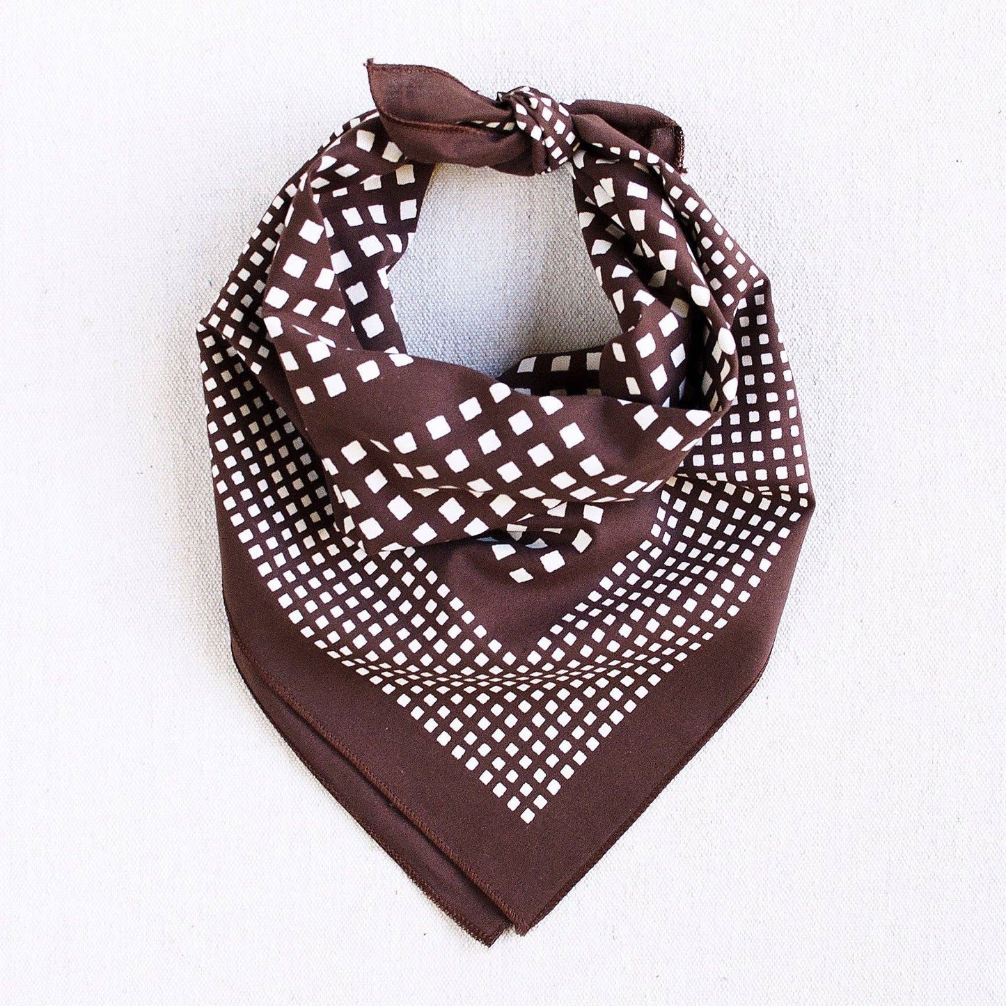 Brown Windowpane Checked Bandana