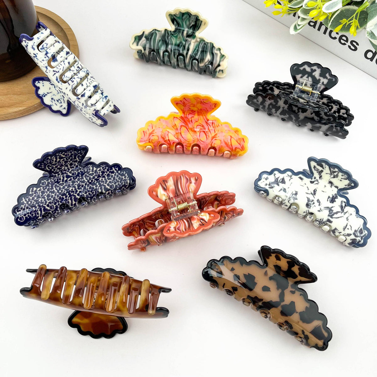 Wavy Marble Hair Clip