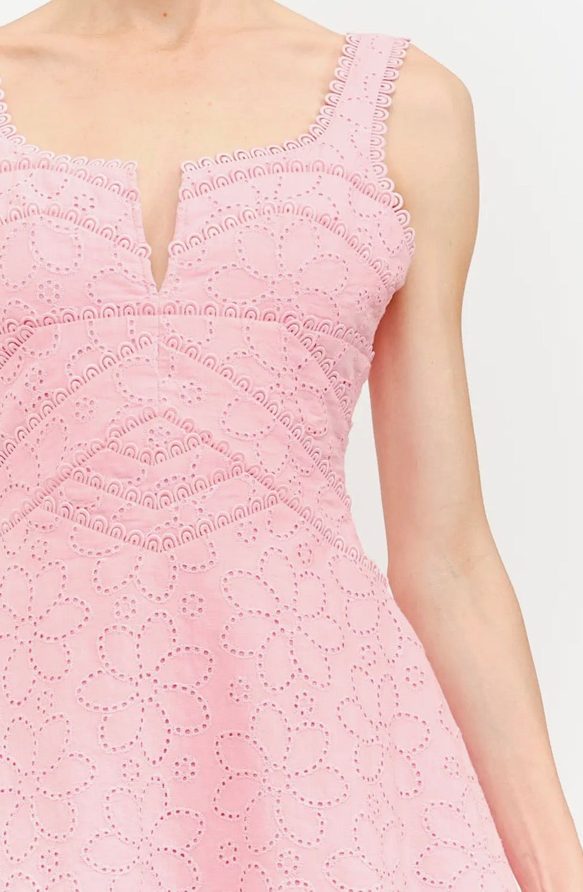 Floral Embroidered Mini Dress