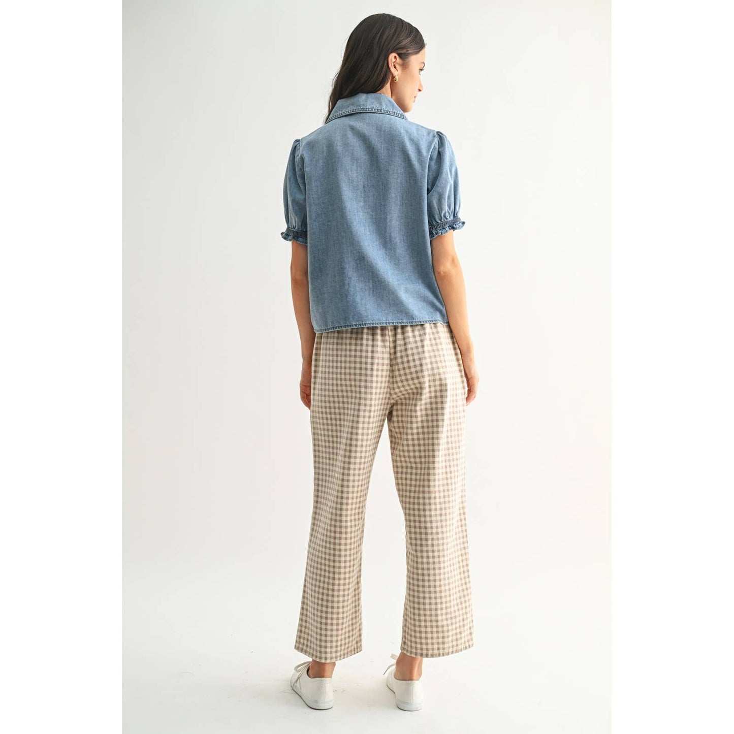 Denim Collared Blouse - L