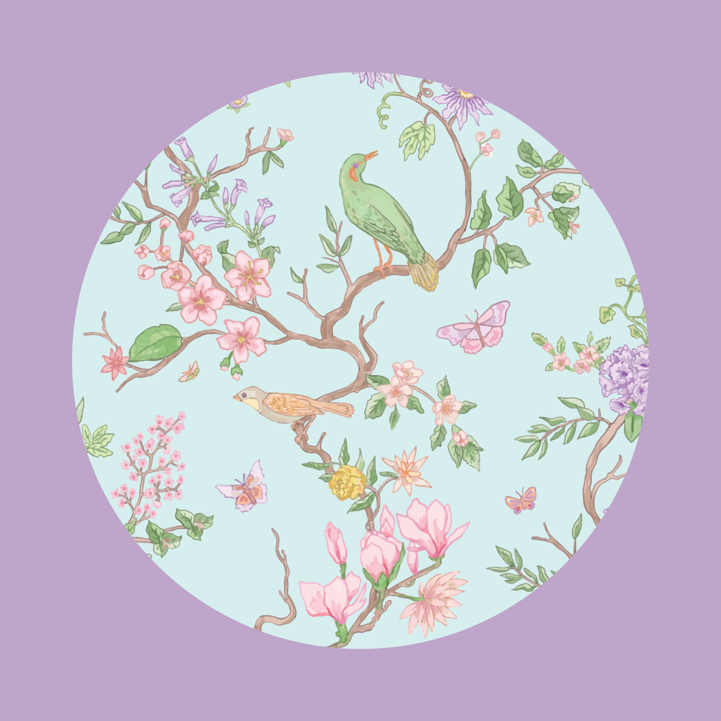 Chinoiserie in Blue Coaster Set of 4 Acrylic Coasters