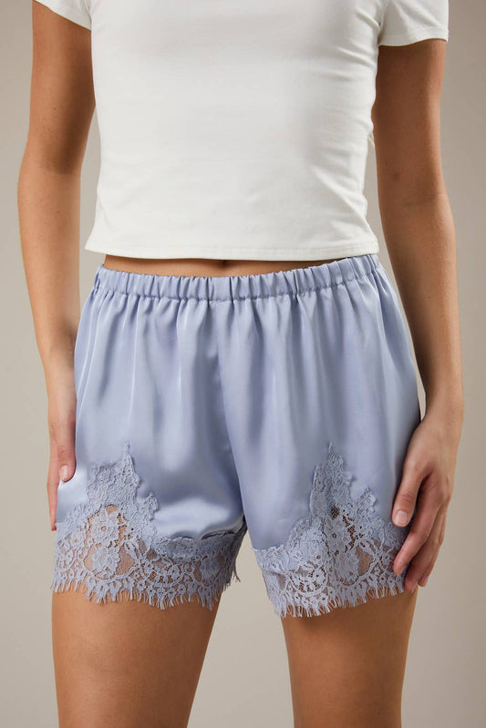 Elastic Waist Lace Trim Short