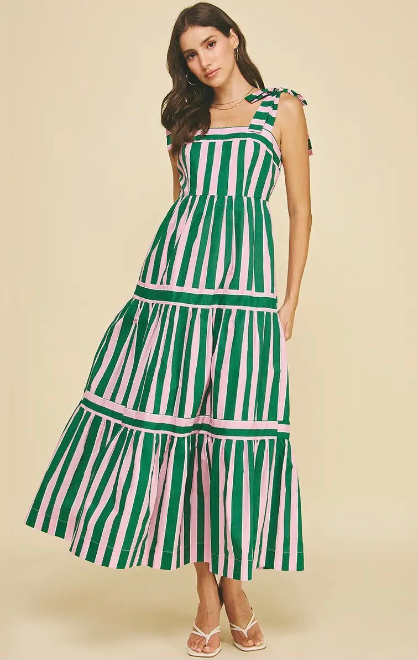 Green & Pink Stripe Maxi Large