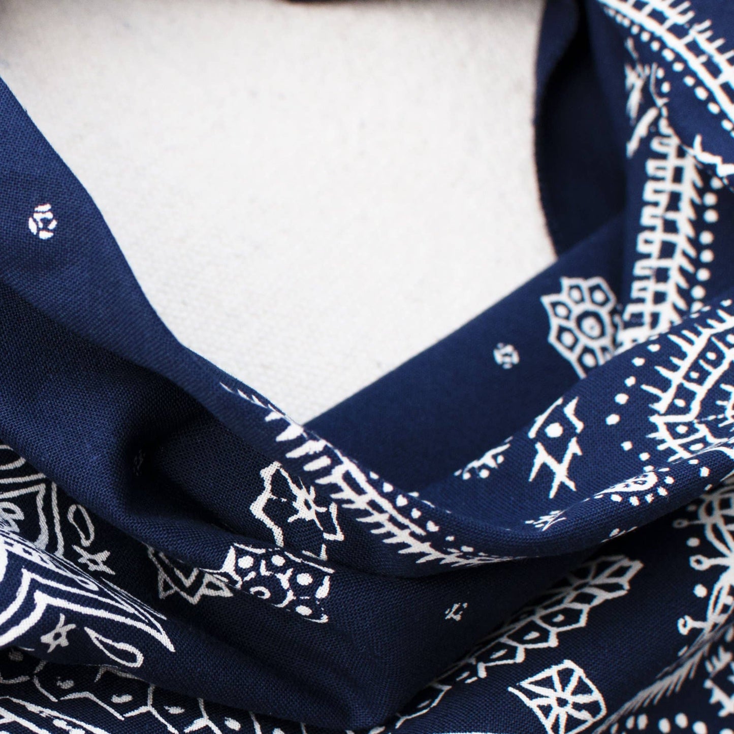 Navy Sketch Paisley Bandana