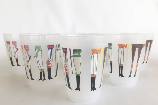 Kentucky Derby Jockey/Horse Legs Frosted Cup 10 Pack
