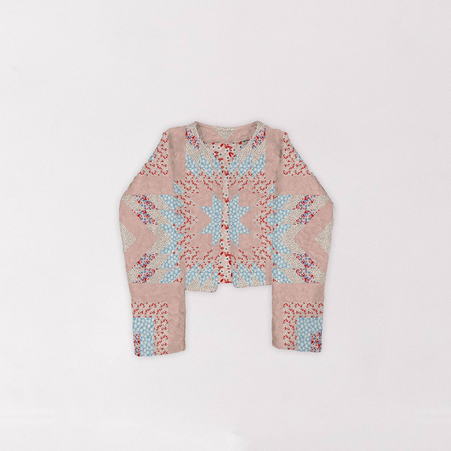 Adeline Patchwork Rose Cropped Quilted Jacket