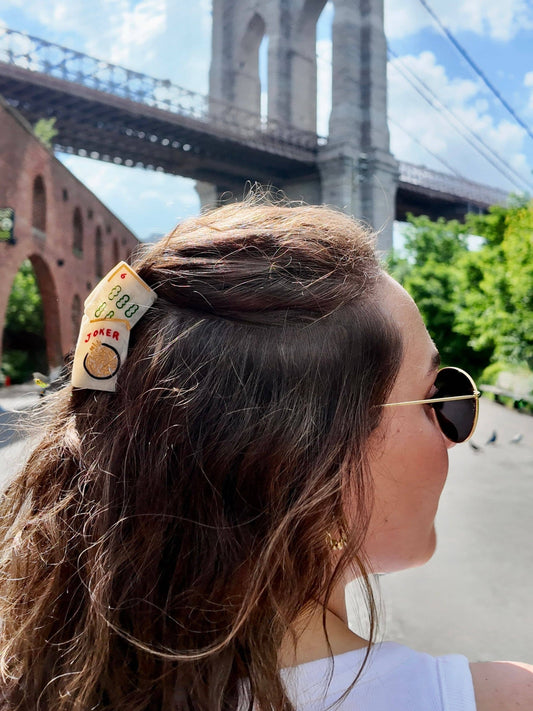 Hand-Painted Mini Mahjong Claw Hair Clip | Eco-Friendly