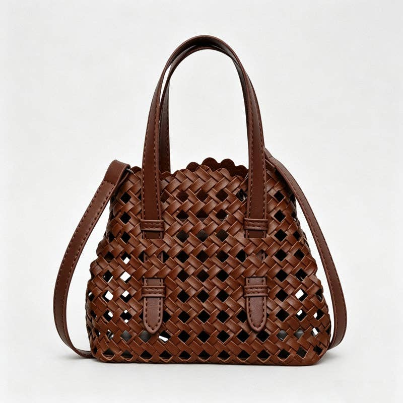 Woven Cutout Shoulder Bag