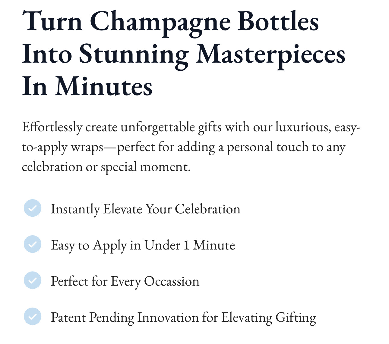 Beau Bottles: champagne bottle wrap