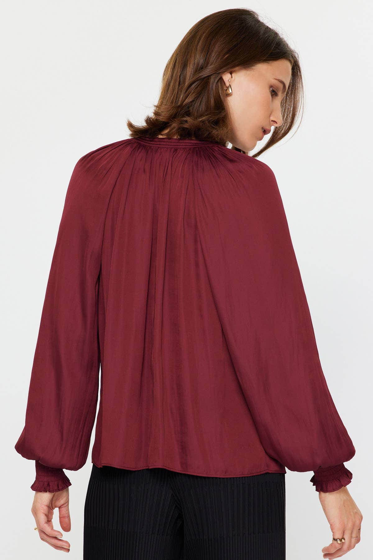 Long Sleeve V-neck Blouse