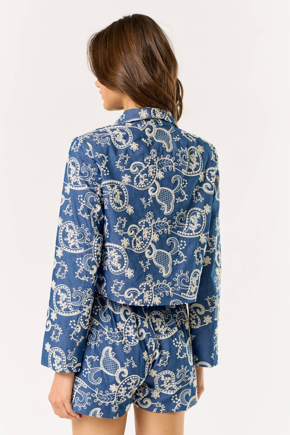 Floral Embroidery Denim Jacket