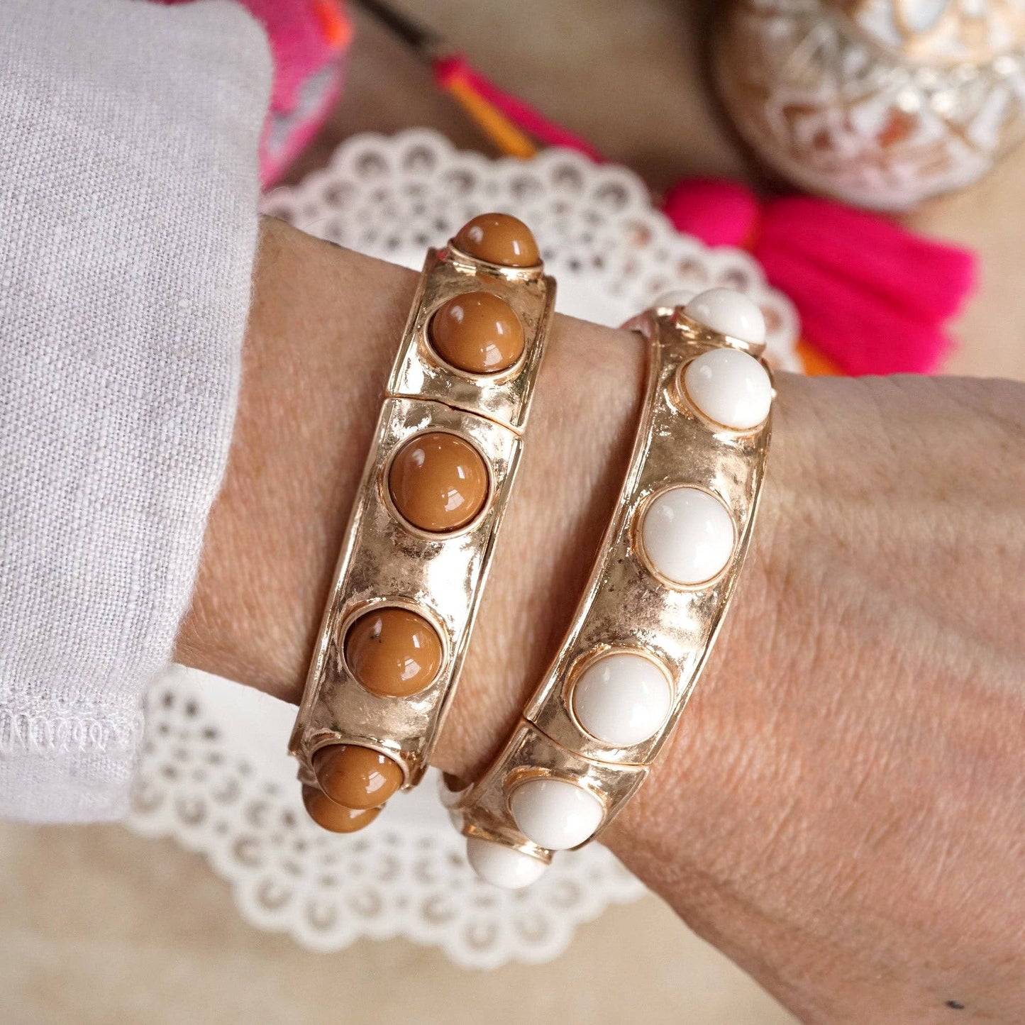 Jeweled Bubble Hoop Earrings