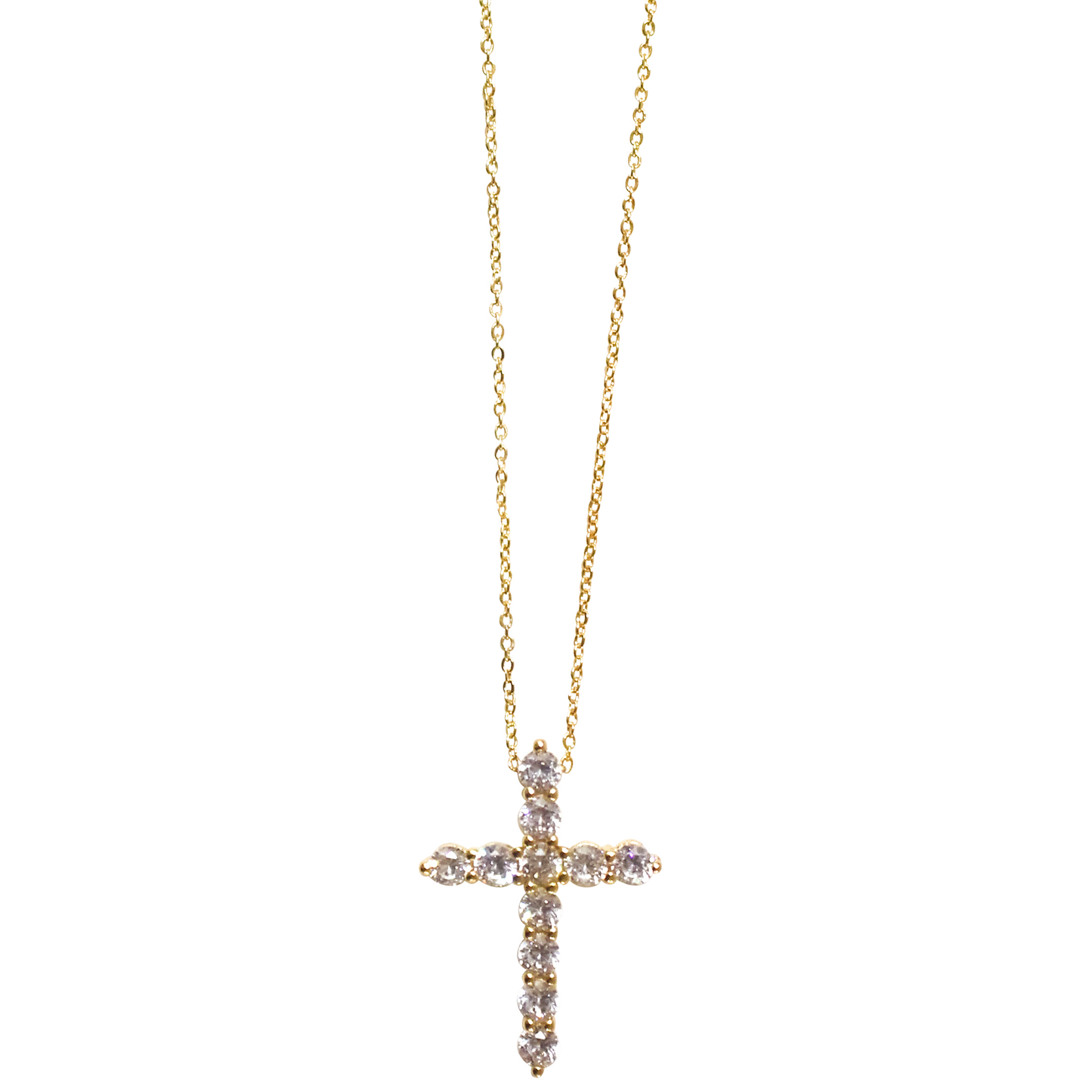 CZ Cross Charm Necklace