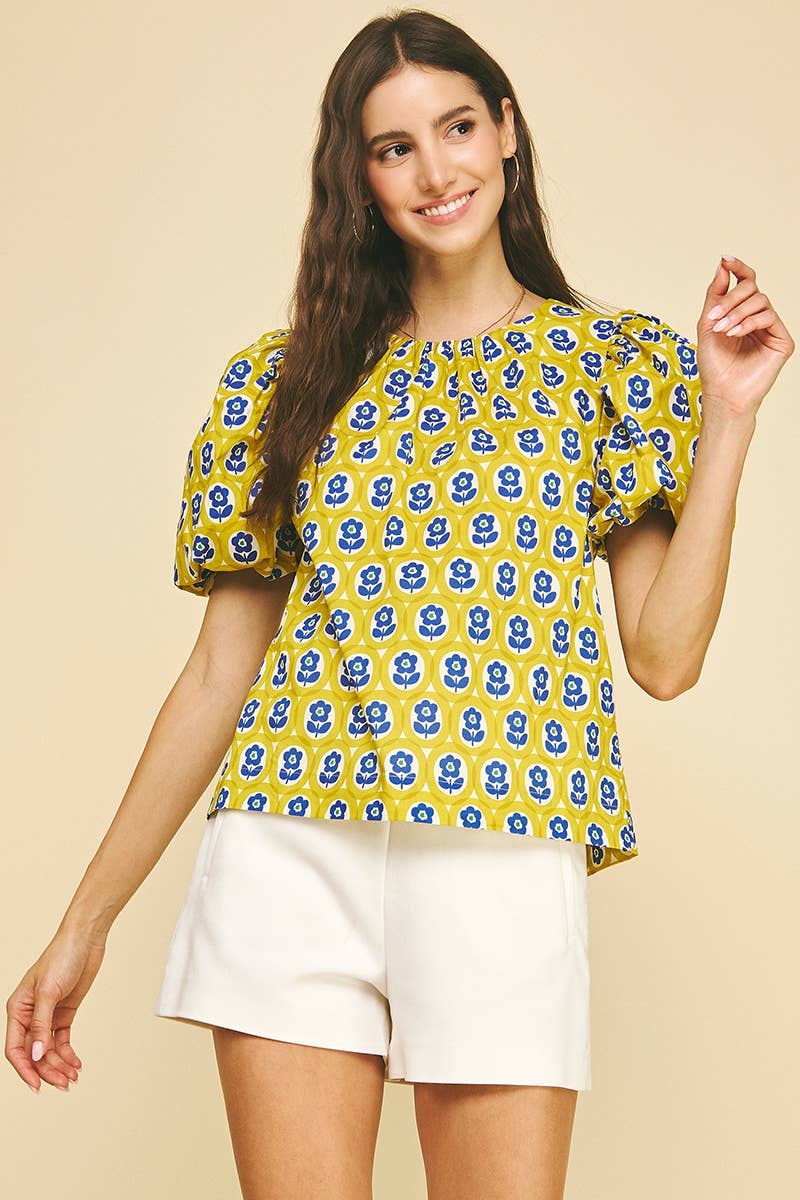 Floral Puff Sleeve Top