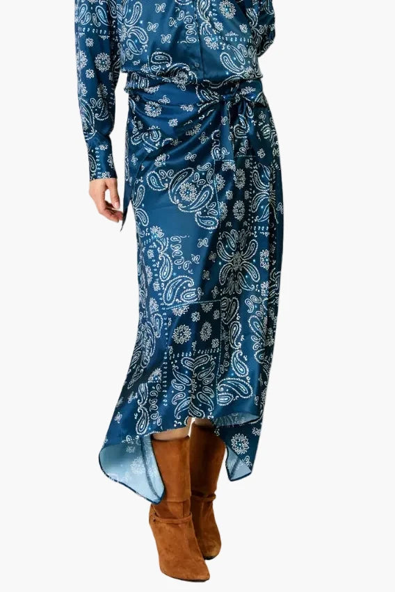 Tora Satin Paisley Skirt