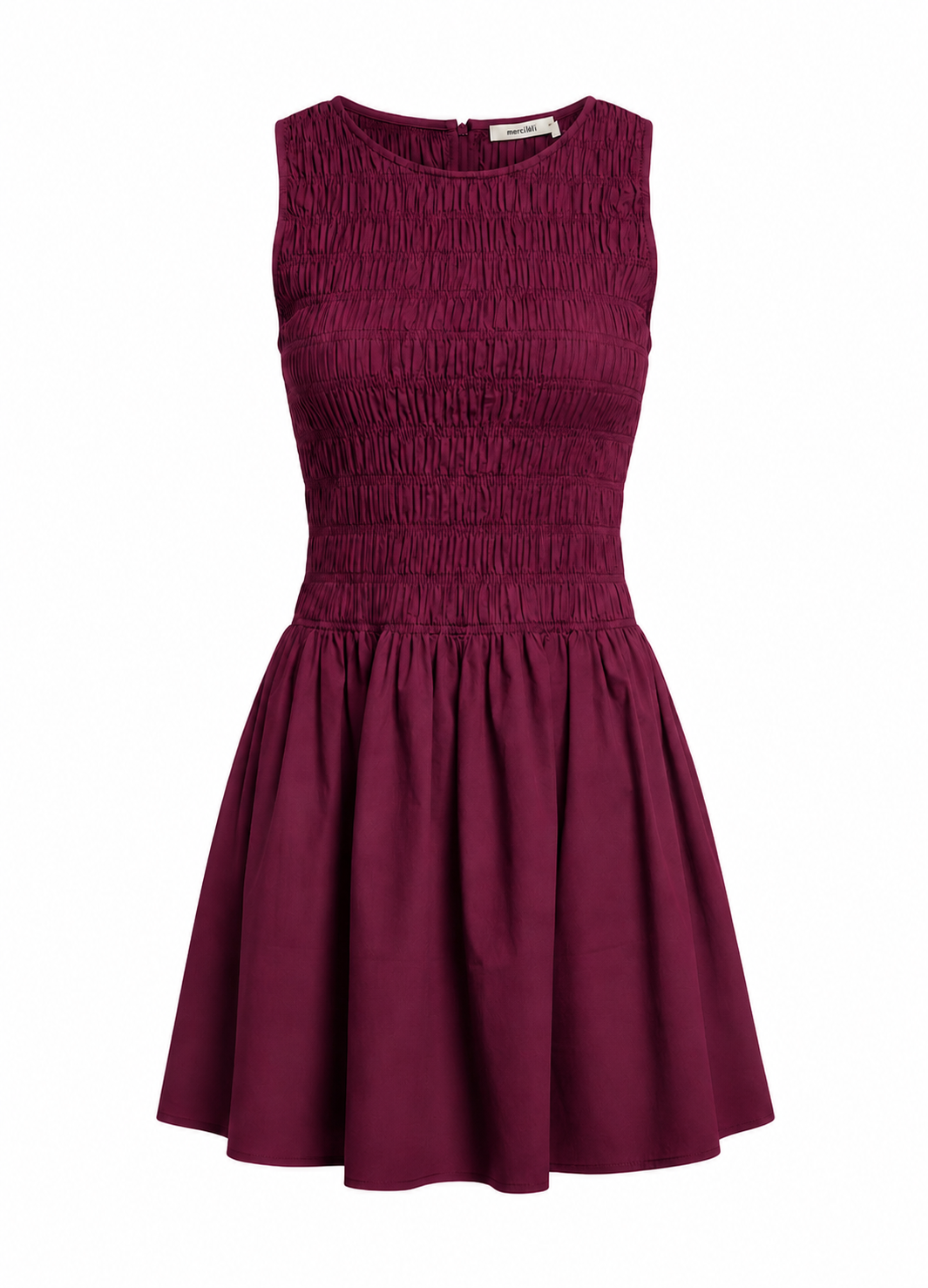 Crimson Smocked Mini Dress