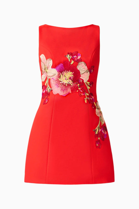 Elliatt Fleurisca A Line Mini Dress Scarlet Red