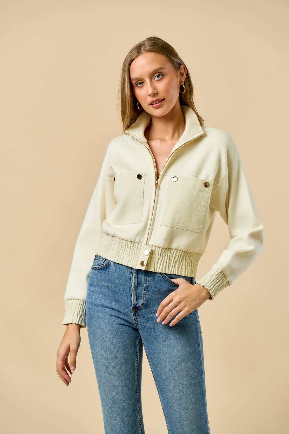 Mock Neck Zip-UP Jacket