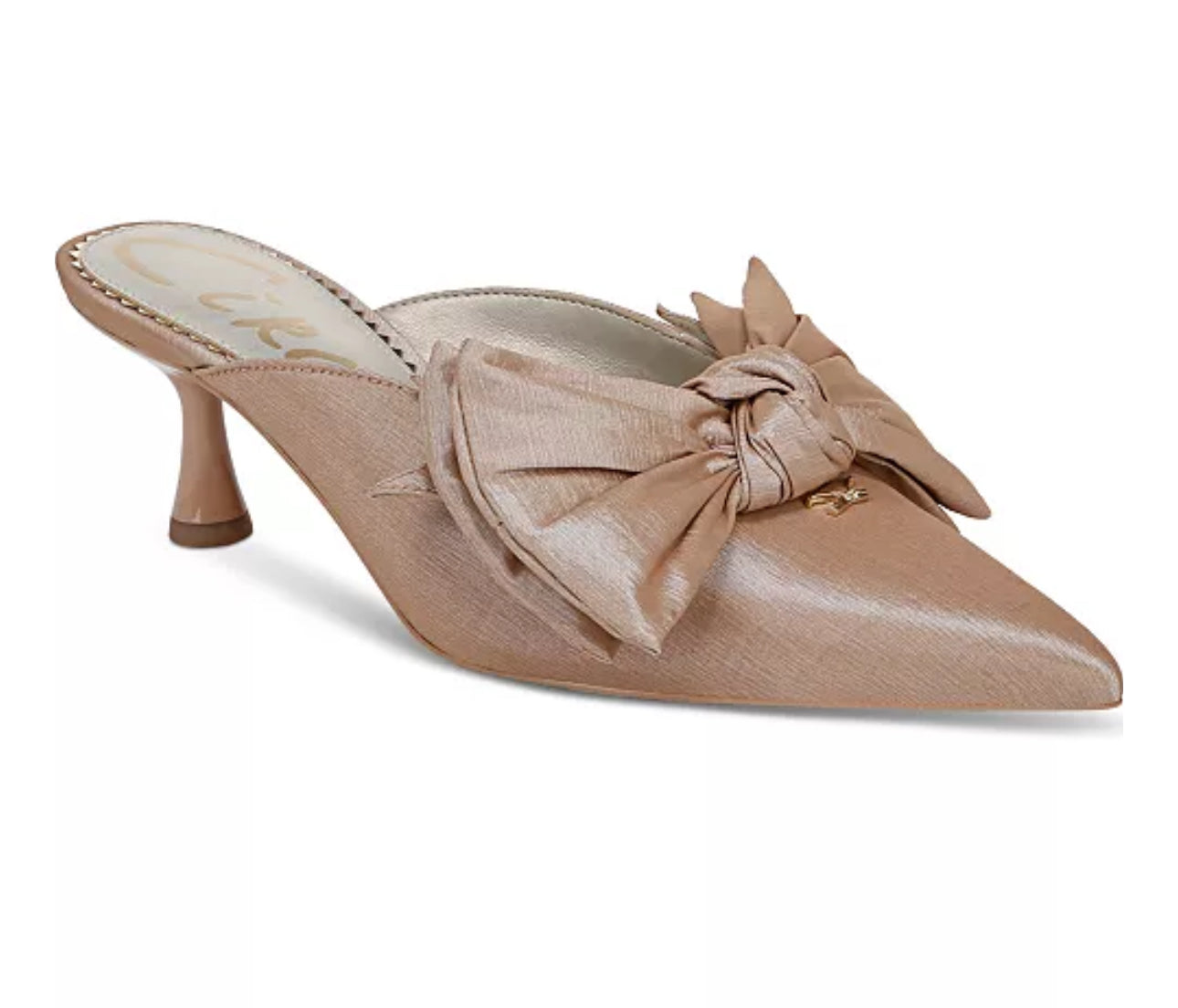Fiona Satin Bow Mule Heel