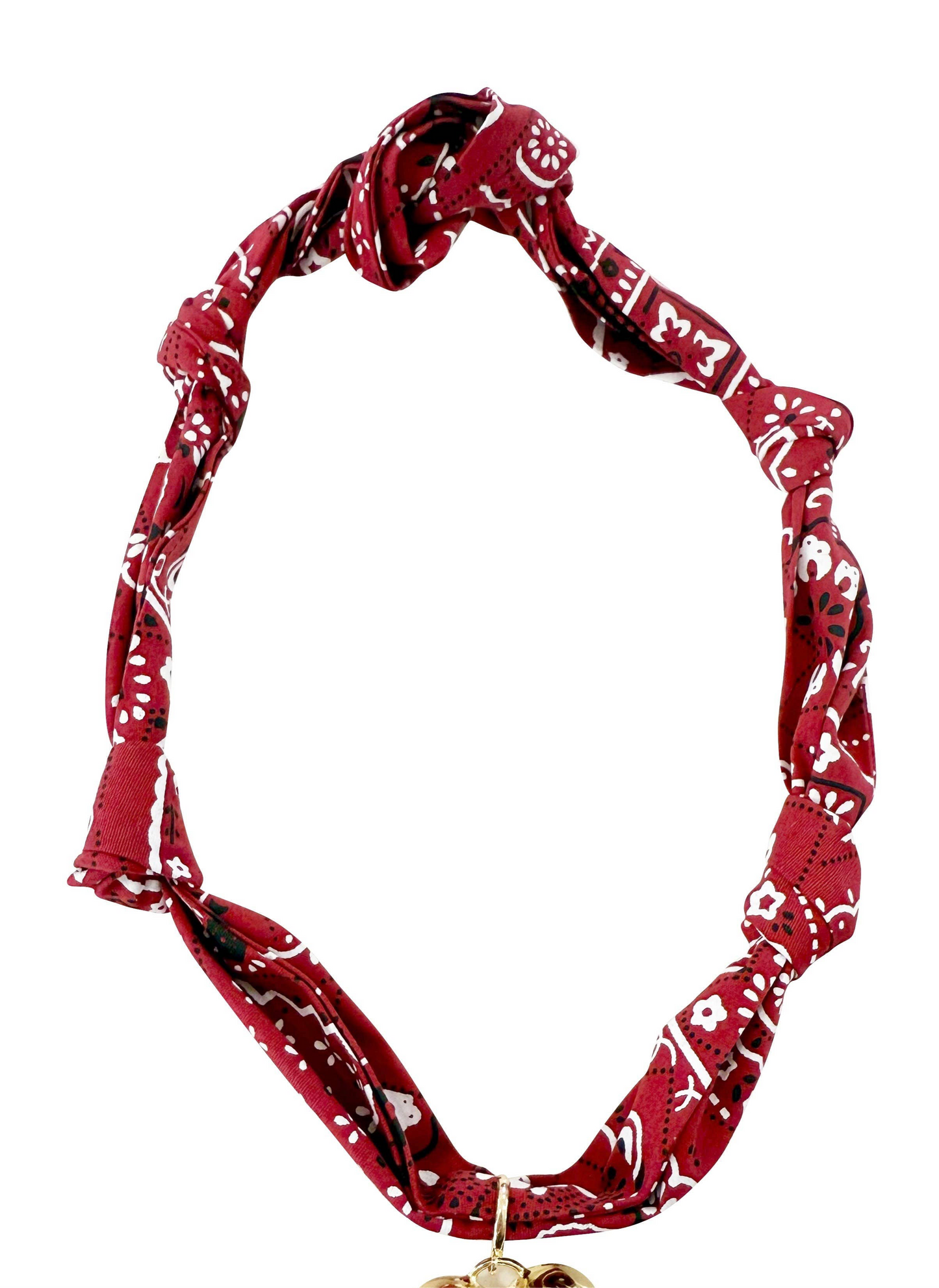 Bandana Scarf Necklace Heart Charm