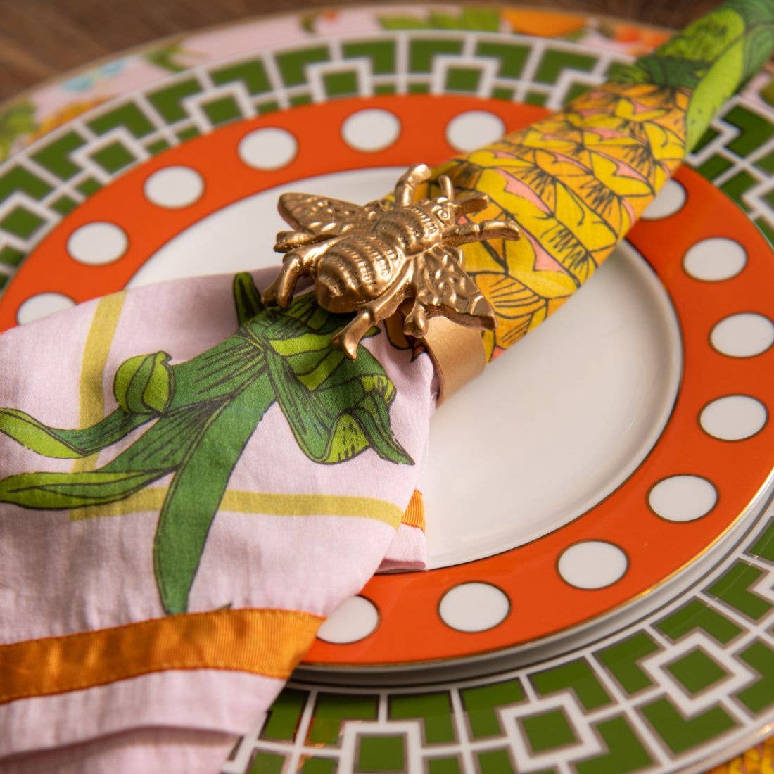 Bee Napkin Ring 4 Pack