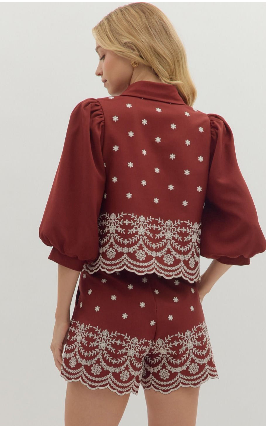 Garnet Embroidered Set