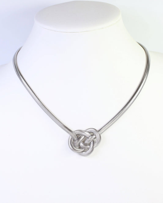 Bataria Knotted Snake Chain Necklace WP Silver