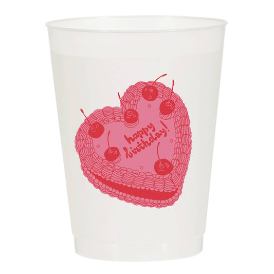 Vintage Birthday Cherries Frosted Cups
