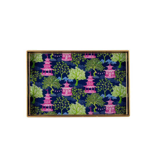Garden Party Enameled Rectangular Tray 10x15