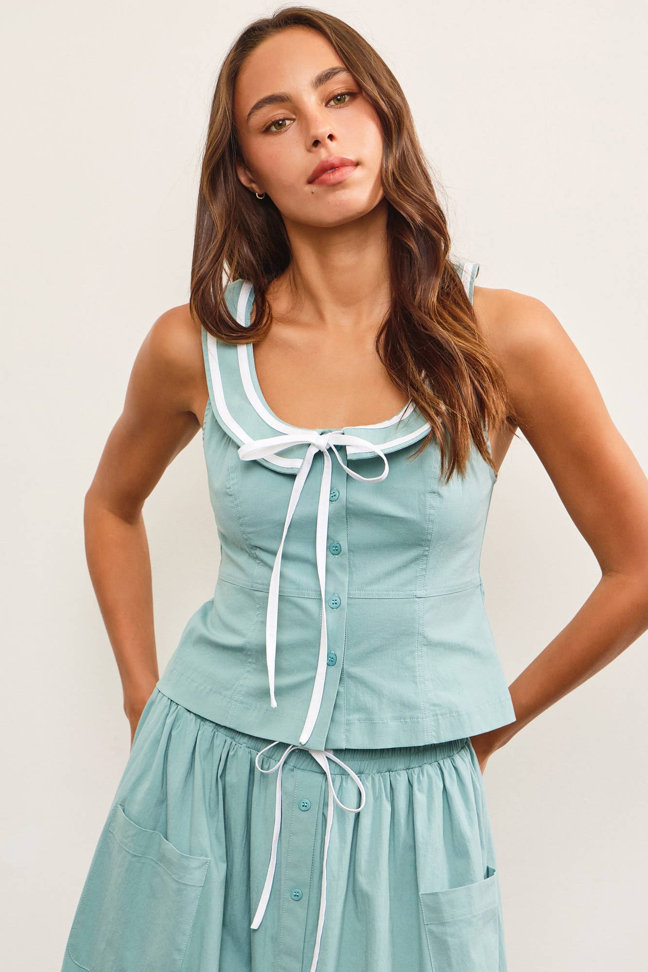 Scoop Neck Tie Top