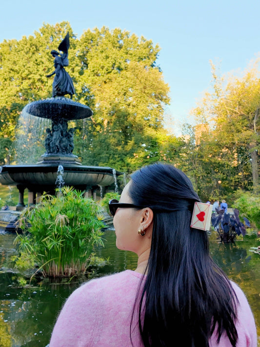 Hand-Painted Love Mail Claw Clip