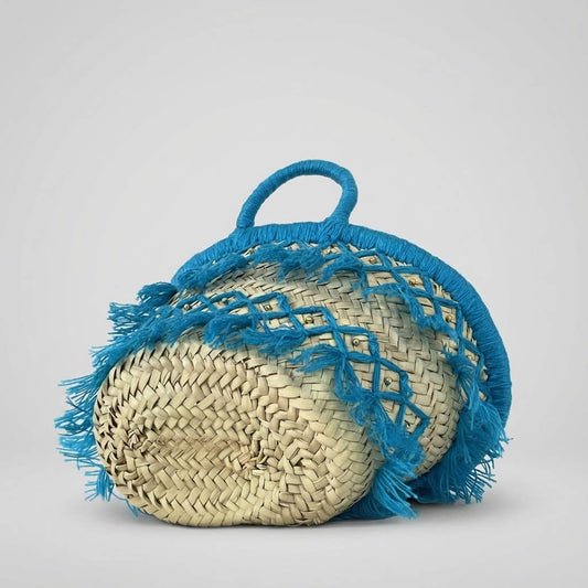 Handwoven Straw Tassel Tote