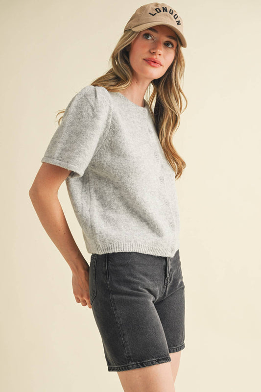 Short Sleeve Basic Sweater