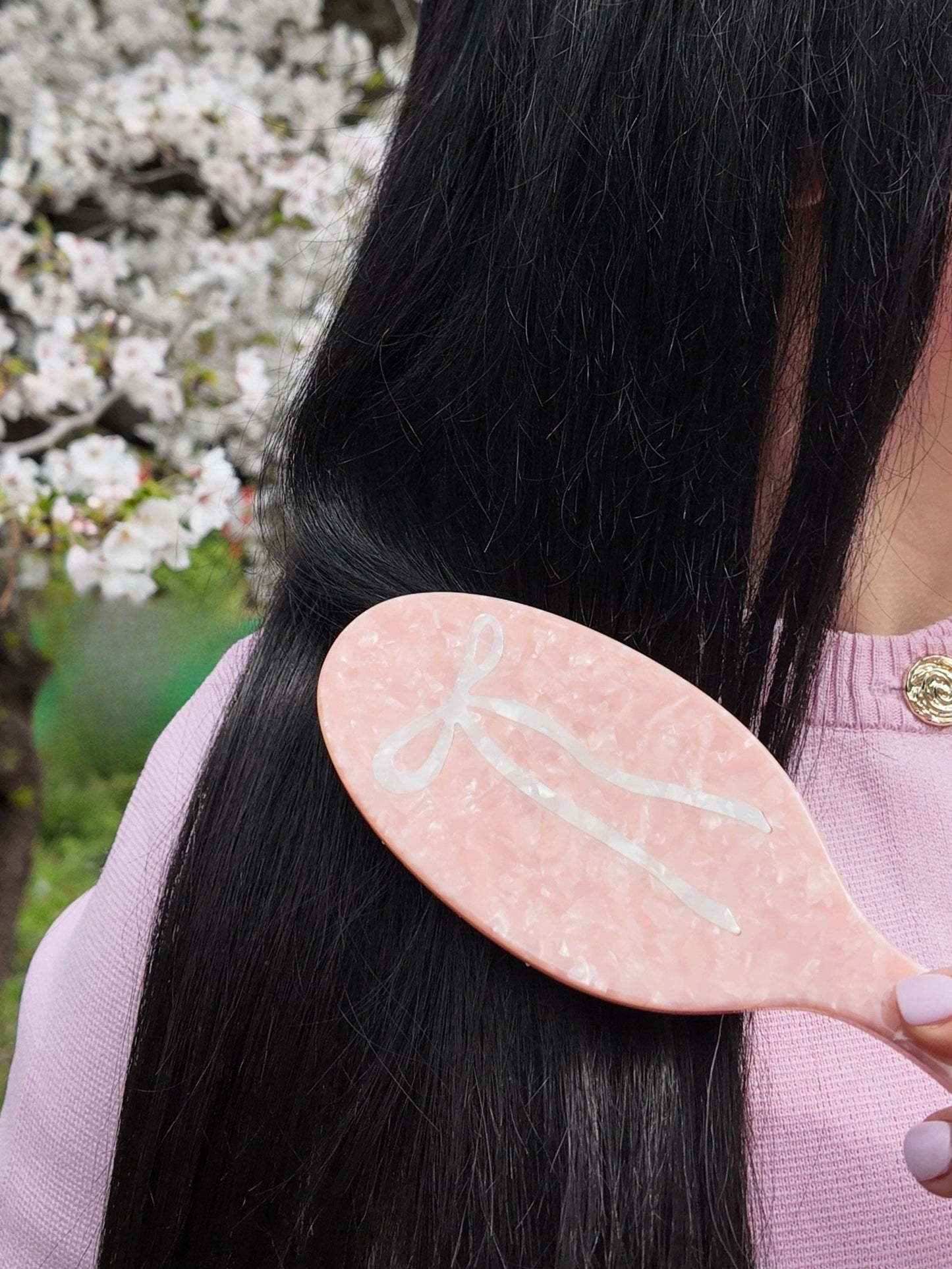 Hand-painted Ballet Bow Amazing Hair Day Brush | Eco-Friendly
