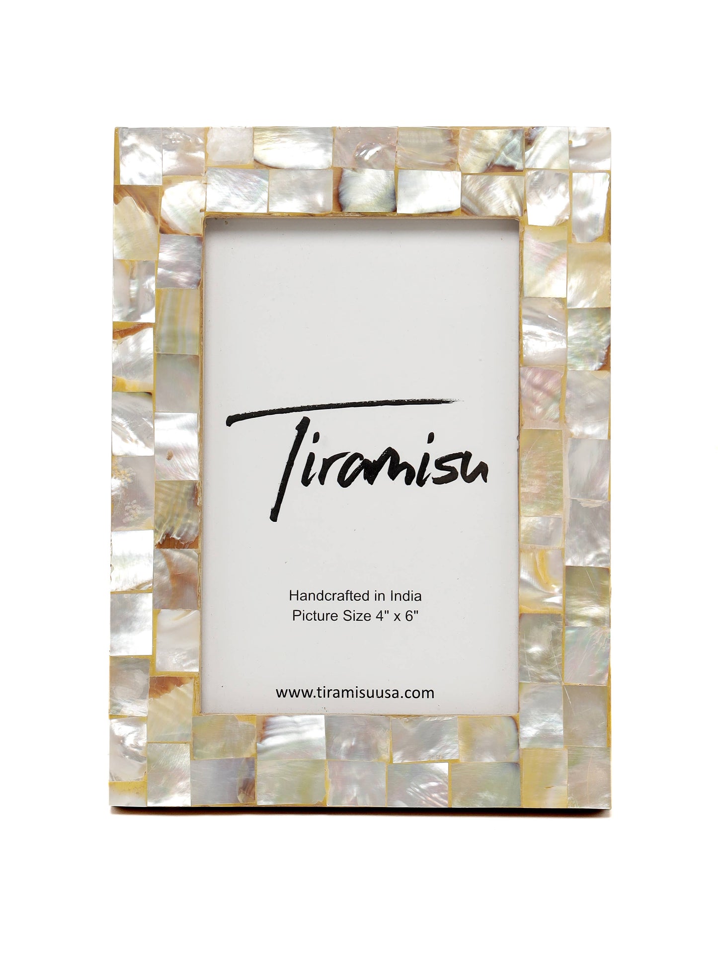 Mother-of-Pearl Picture Frame- Herringbone Pattern