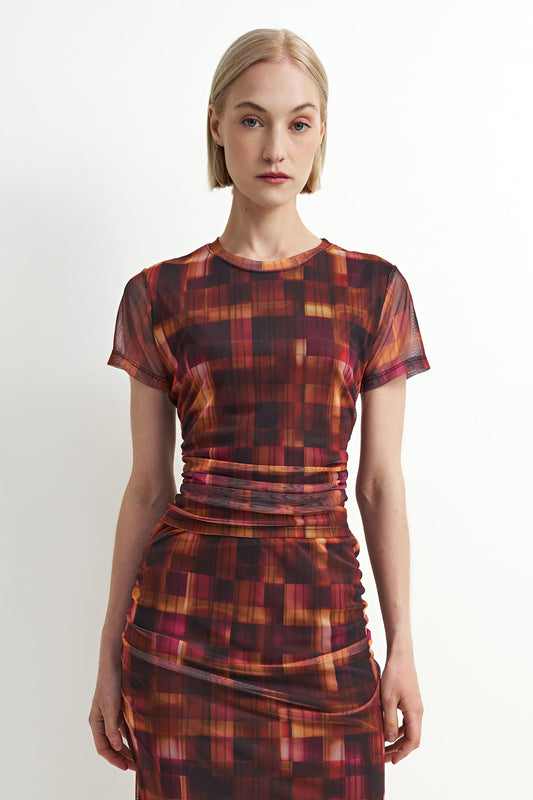 Harper Mesh Top in Winebox