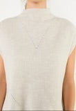 Oatmeal Sleeveless Mock Neck Sweater