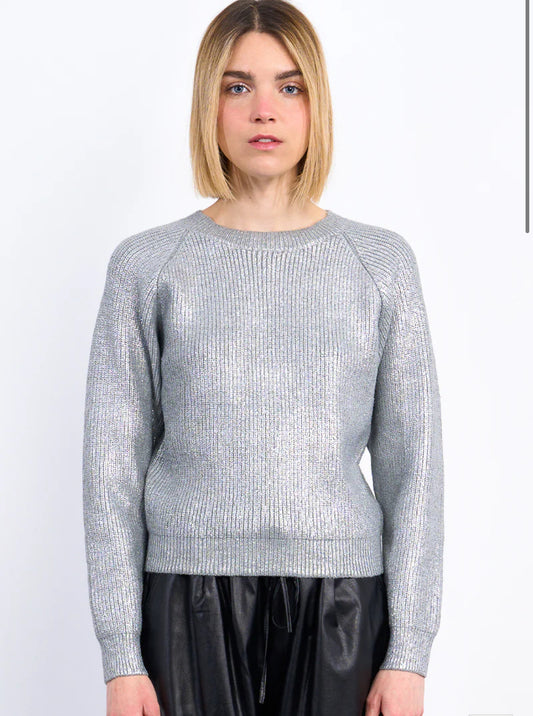 Metallic Coated Sweater
